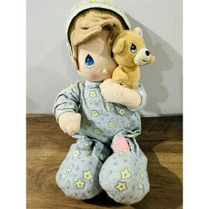 Vintage Precious Moments Musical Pull Toy Boy  sleep Thumbsucking Collectible